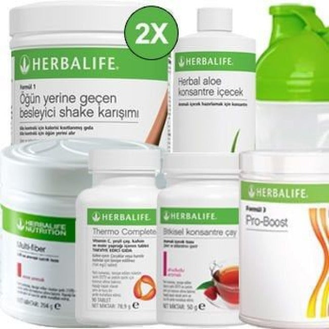 Herbalife Full Set-2 Adet Shake + 1 Adet Multifiber + 1 Adet 50 gr Çay + 1 Adet Aloe içecek+ 1 Adet Thermo + 1 Adet Pro-Boost